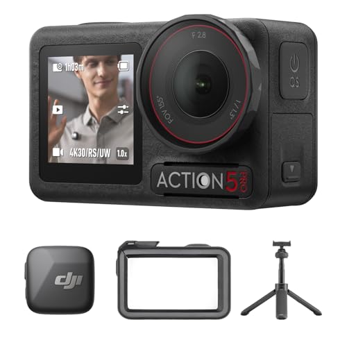 DJI Osmo Action 5 Pro Combo Standard + Mini manico telescopico + Trasmettitore Mic Mini (Nero infinity), Fotocamera impermeabile con sensore 1/1.3